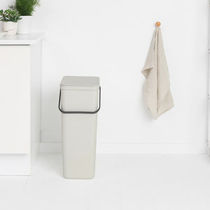 Brabantia Sort & Go Waste Bin, 40L Light Grey