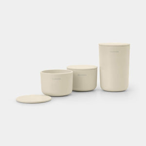 Brabantia ReNew Storage Pots, set of 3 Soft Beige