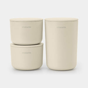 Brabantia ReNew Storage Pots, set of 3 Soft Beige