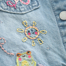 Load image into Gallery viewer, Mid Blue 100% Cotton Denim Embroidered Unicorn Jacket (3mths-5-6yrs)
