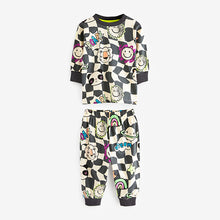 Load image into Gallery viewer, Black/White Character Checkerboard Oversized Single 100% Cotton Pyjamas (12mths-6yrs)
