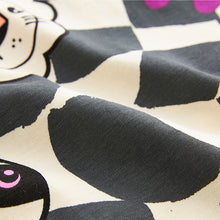 Load image into Gallery viewer, Black/White Character Checkerboard Oversized Single 100% Cotton Pyjamas (12mths-6yrs)
