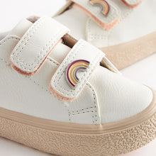 Load image into Gallery viewer, White Neutral Rainbow Trainers (Younger Girls)
