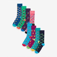 Load image into Gallery viewer, Bright Animals Fun Pattern Socks 8 Pack
