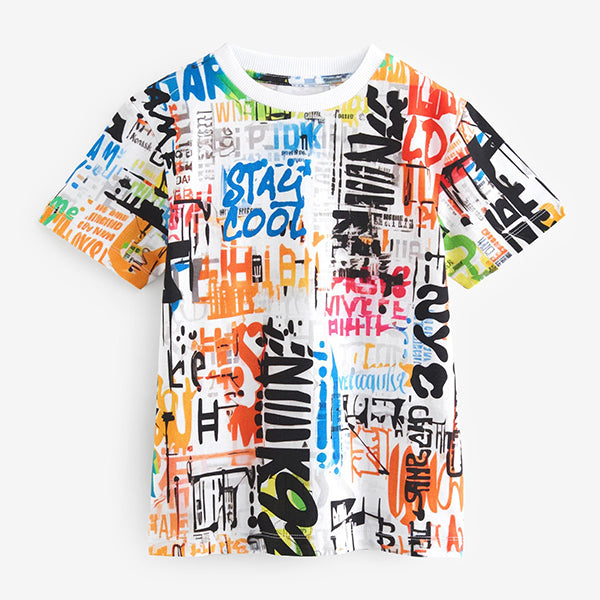 Multi Graffiti All-Over Print Short Sleeve T-Shirt (3-12yrs)