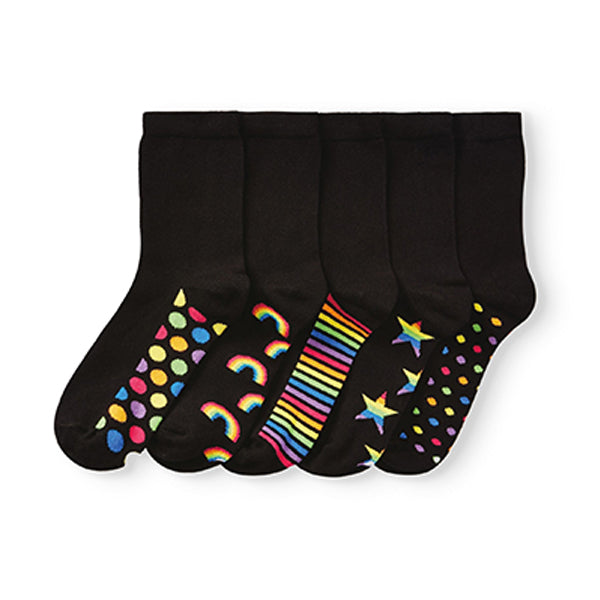 Rainbow Footbed Ankle Socks Five Pack