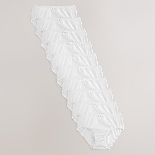 White 10 Pack Briefs