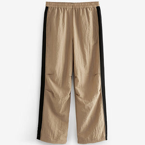 Camel/Black Side Stripe Pull On Track Pant Trousers