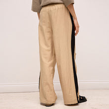 Load image into Gallery viewer, Camel/Black Side Stripe Pull On Track Pant Trousers
