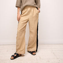 Load image into Gallery viewer, Camel/Black Side Stripe Pull On Track Pant Trousers
