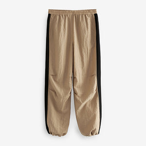 Camel/Black Side Stripe Pull On Track Pant Trousers