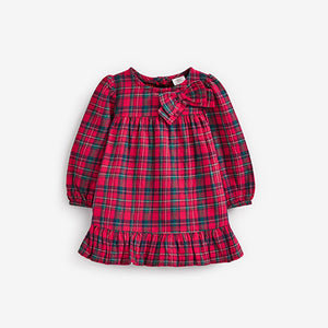 Red Baby Check Woven Dress (0mths-18mths)