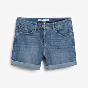 Mid Blue Denim Boy Shorts