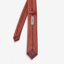 Load image into Gallery viewer, Rust Brown Textured Tie And Clip Set
