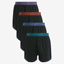 Load image into Gallery viewer, Black Marl Waistband 4 pack 100% Cotton Boxers
