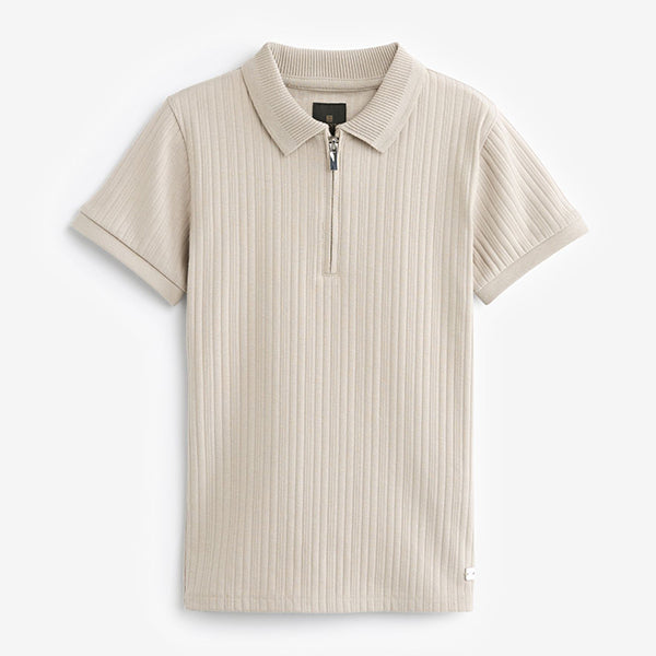 Stone Textured Short Sleeve Polo Shirt (3-12yrs)