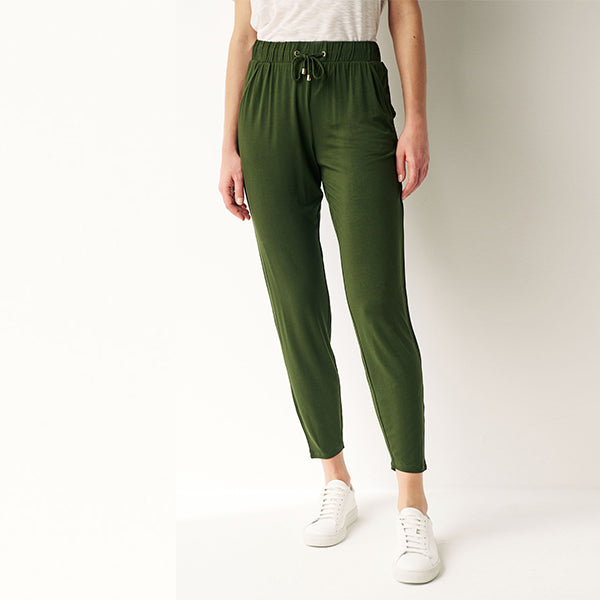 Dark Khaki Green Jersey Joggers