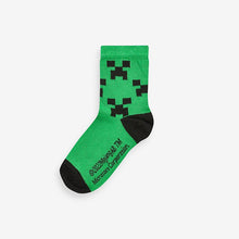 Load image into Gallery viewer, Minecraft Creeper License Character 5 Pack Cotton Rich Socks
