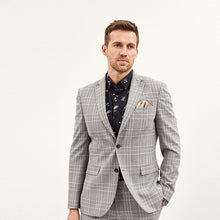 Load image into Gallery viewer, Grey Slim Check Suit Jacket
