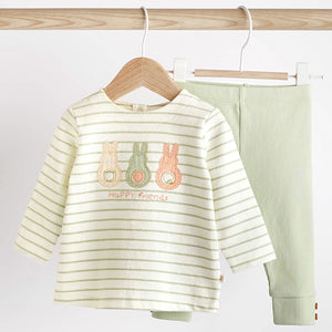 Green Bunny Baby Top And Leggings Set