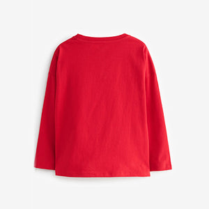 Red Long Sleeve Sequin Heart T-Shirt (3-12yrs)