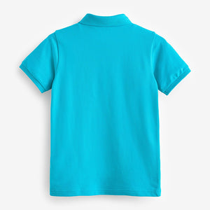 Blue Turquoise Short Sleeve Polo Shirt (3-12yrs)