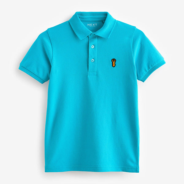 Blue Turquoise Short Sleeve Polo Shirt (3-12yrs)