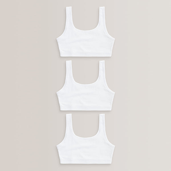 White 3 Pack Crop Tops (5-12yrs)