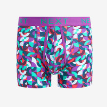 Load image into Gallery viewer, Blue/Green/Yellow Geometric A-Front Boxers 4 Pack
