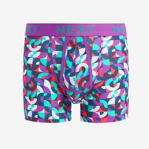 Blue/Green/Yellow Geometric A-Front Boxers 4 Pack