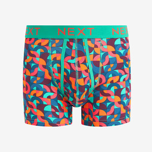 Blue/Green/Yellow Geometric A-Front Boxers 4 Pack
