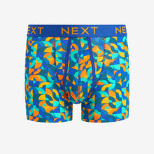 Load image into Gallery viewer, Blue/Green/Yellow Geometric A-Front Boxers 4 Pack
