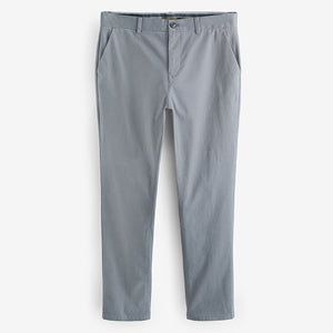 Blue Grey Stretch Chinos Trousers Slim Fit