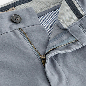 Blue Grey Stretch Chinos Trousers Slim Fit