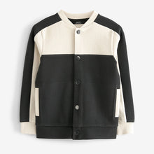 Load image into Gallery viewer, Cream/Black Colourblock Smart Bomber Jacket (3-12yrs)
