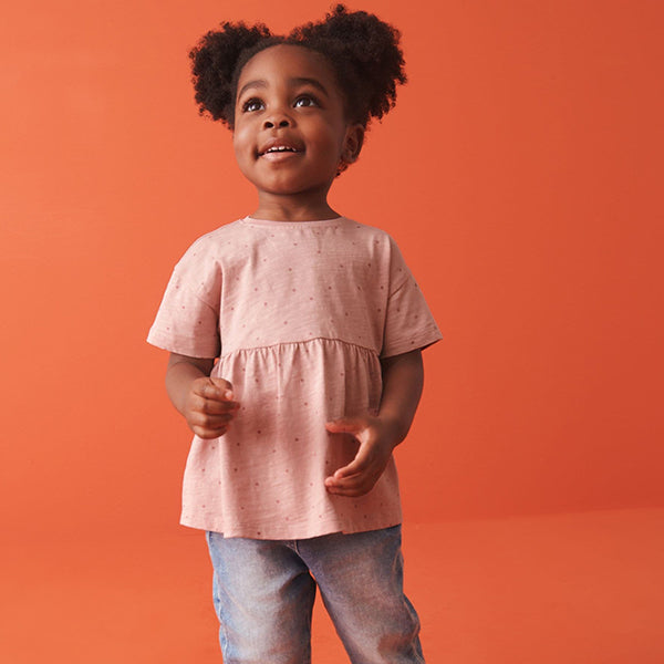 Pink Spot 100% Cotton Short Sleeve Empire T-Shirt (3mths-5-6yrs)