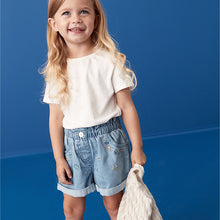 Load image into Gallery viewer, Denim Floral Embroidered Shorts (3mths-5-6yrs)
