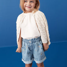 Load image into Gallery viewer, Denim Floral Embroidered Shorts (3mths-5-6yrs)
