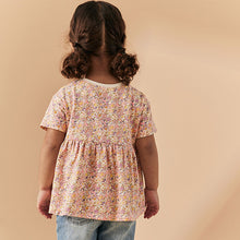 Load image into Gallery viewer, Pink Floral Ditsy Short Sleeve Empire T-Shirt (3mths-5-6yrs)
