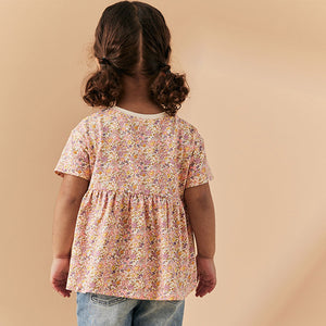 Pink Floral Ditsy Short Sleeve Empire T-Shirt (3mths-5-6yrs)