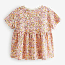 Load image into Gallery viewer, Pink Floral Ditsy Short Sleeve Empire T-Shirt (3mths-5-6yrs)
