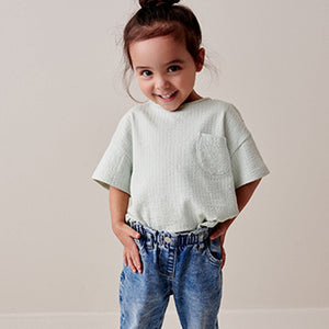 Blue Textured Pocket T-Shirt (3mths-5-6yrs)