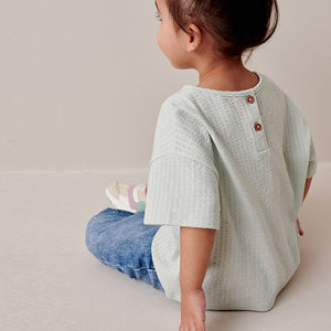 Blue Textured Pocket T-Shirt (3mths-5-6yrs)