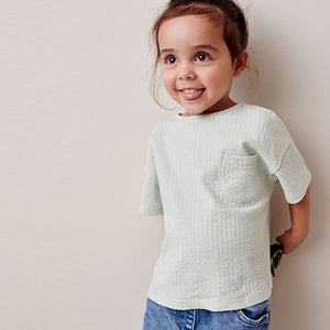 Blue Textured Pocket T-Shirt (3mths-5-6yrs)