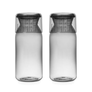 Brabantia Storage Jar with Measuring Cup, Set of 2 Dark Grey