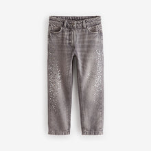 Load image into Gallery viewer, Charcoal Mom Sequin Embellished 100% Cotton Jeans (3-12yrs)
