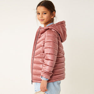 Pink Lightweight Shower Resistant Short Padded Coat (3-12yrs)