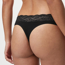 Load image into Gallery viewer, Monochrome Lace Trim Cotton Blend Knickers 4 Pack

