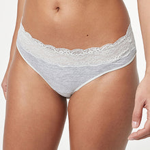 Load image into Gallery viewer, Monochrome Lace Trim Cotton Blend Knickers 4 Pack
