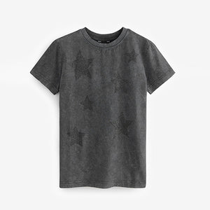 Charcoal Grey Glitter Star T-Shirt